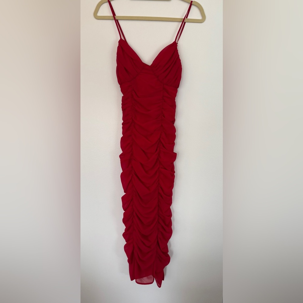 MAJORELLE New With Tags Vibrant Red Spaghetti Strap Dress, Sz.XS